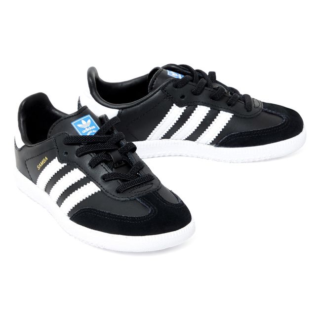 Samba Leather Sneakers with Laces Black