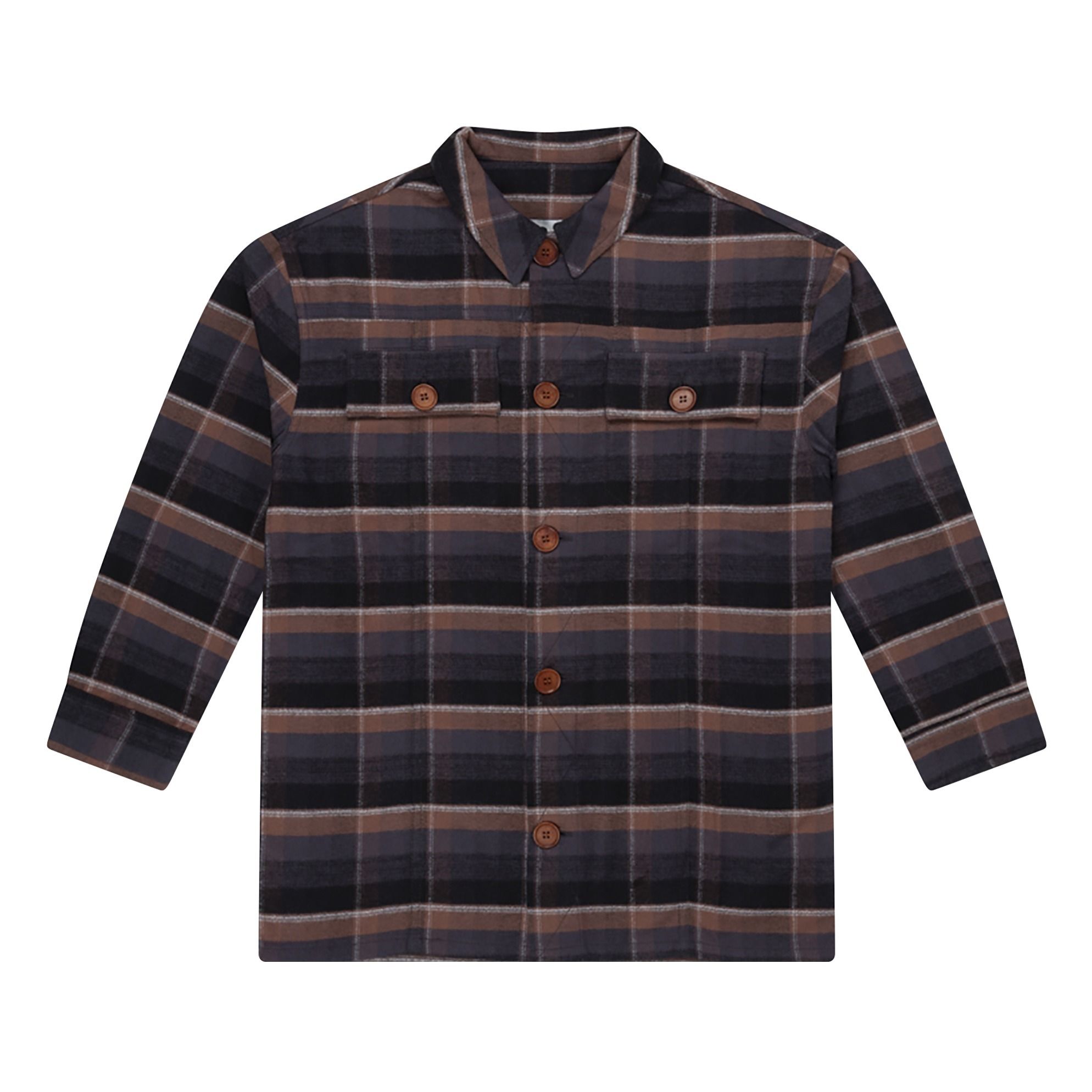 Repose AMS - Chemise Carreaux - Fille - Bleu marine