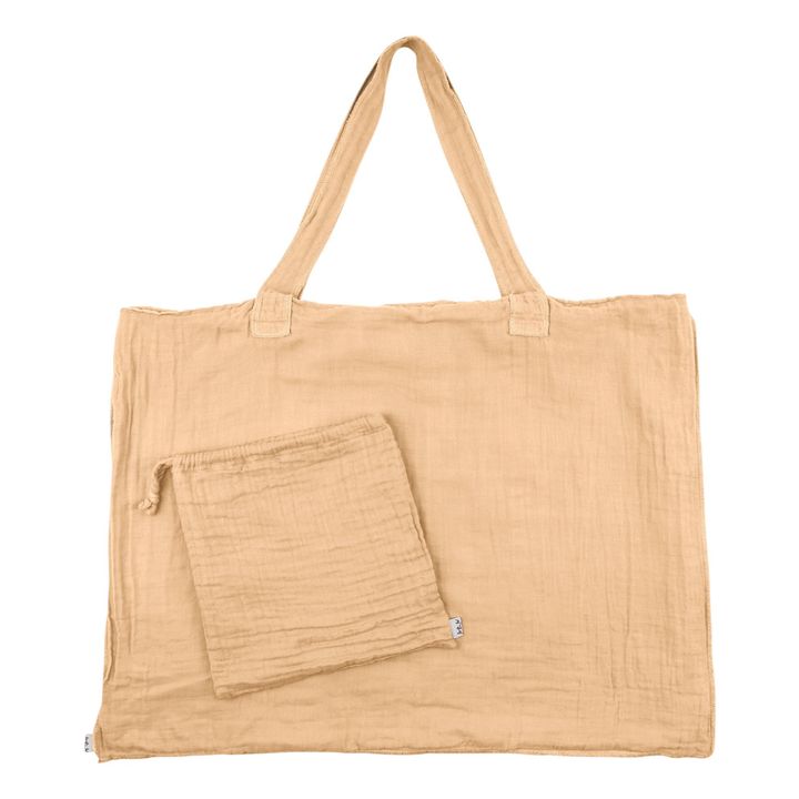 Numero 74 - Shopping Bag con Pochette in Cotone Bio - Pale Peach S047