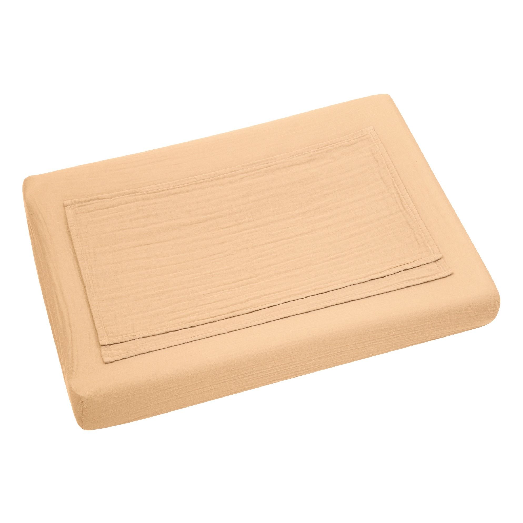 Organic Cotton Changing Mat Cover Pale Peach S047 Numero 74