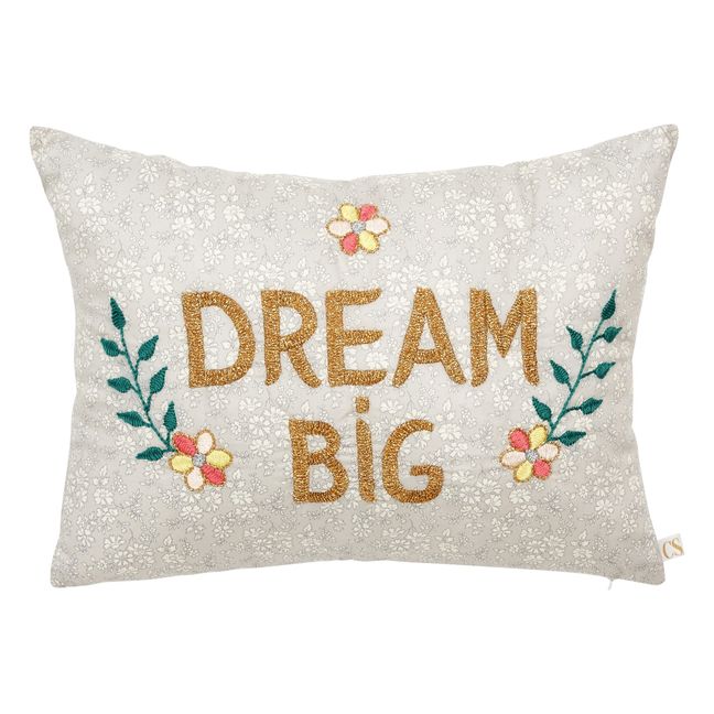 Dream Big Liberty Print Embroidered Cushion - CSAO x Smallable