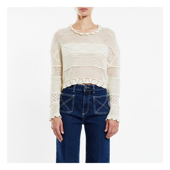 Pull Patched Panel Cropped | Beige- Image produit n°3