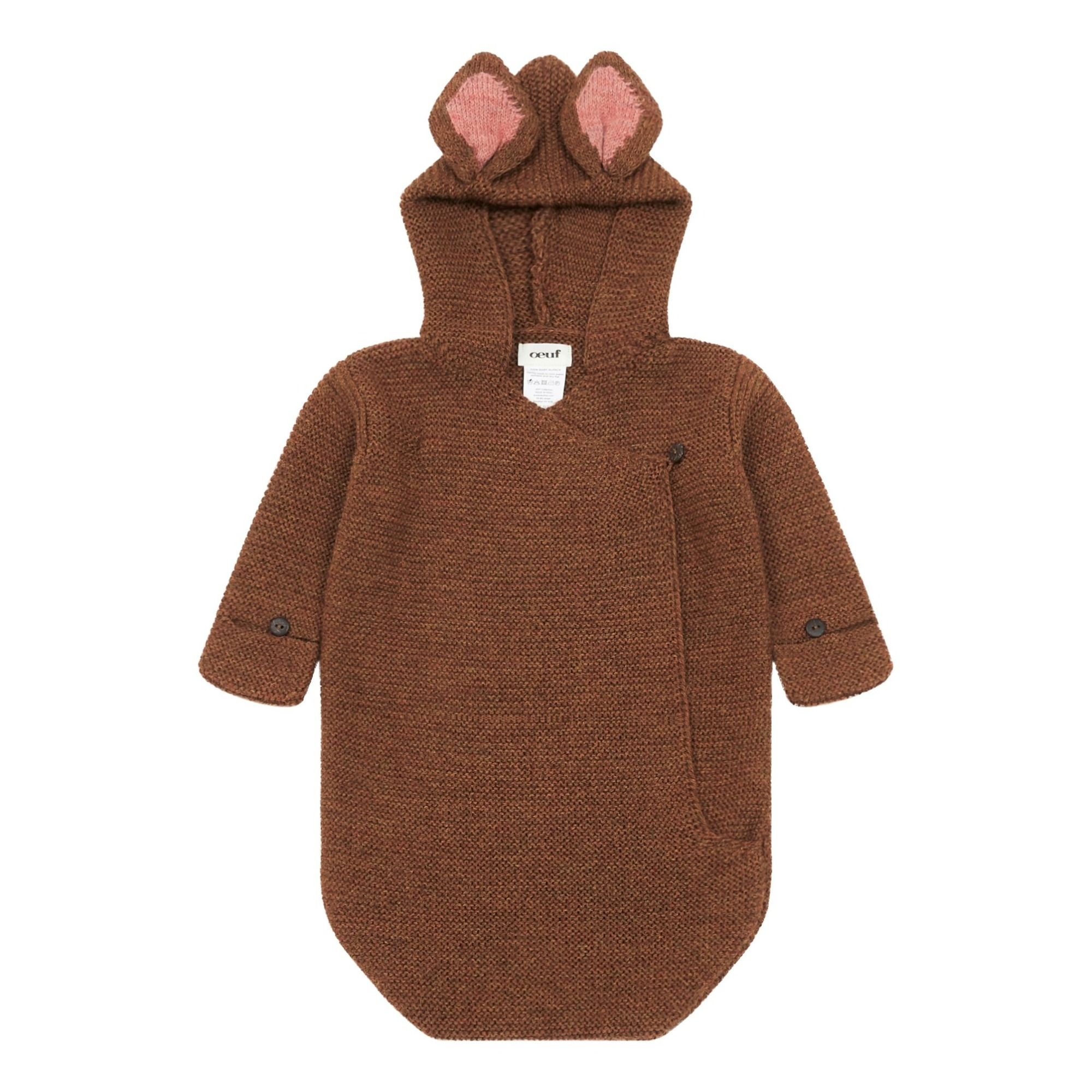 Bambi Baby Alpaca Wool Sleeping Bag Brown Oeuf Nyc Design Baby