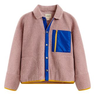 Boutonnée Façon Rose Sherpa Veste Pâle Billy 5LAR4j