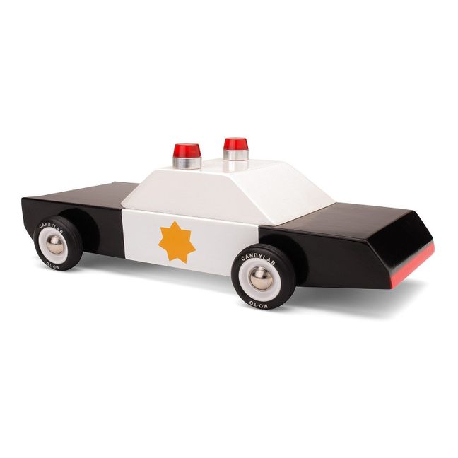 Coche de policía de madera | Negro