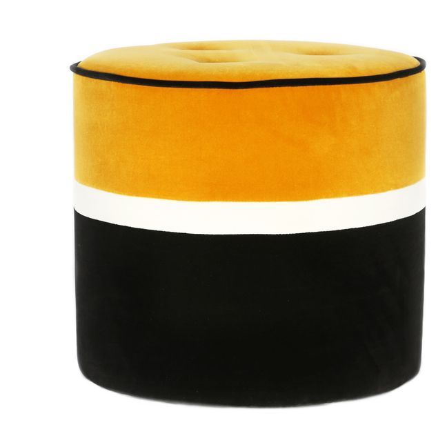 Pouf Leo in velluto  | Ocra