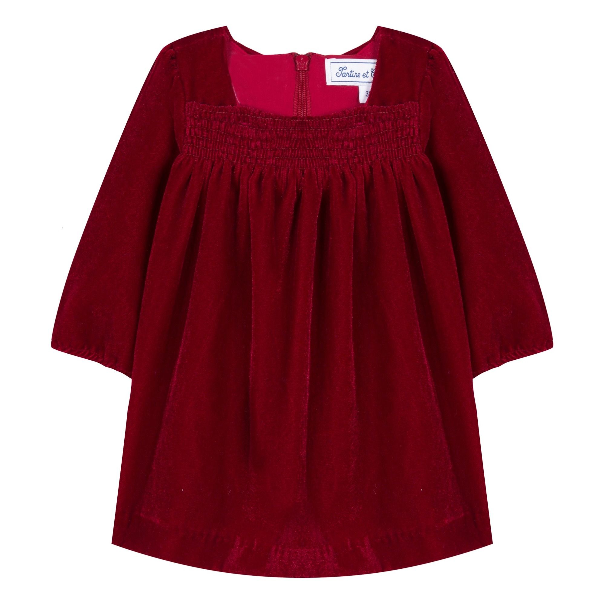 Velvet Baby Dress Red Tartine et Chocolat Fashion Baby
