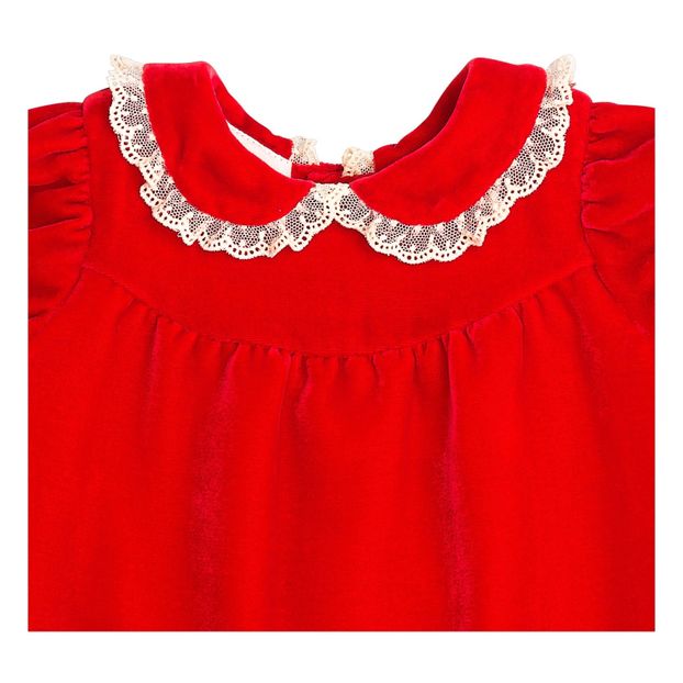 bonpoint red velvet dress