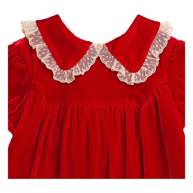 bonpoint red velvet dress