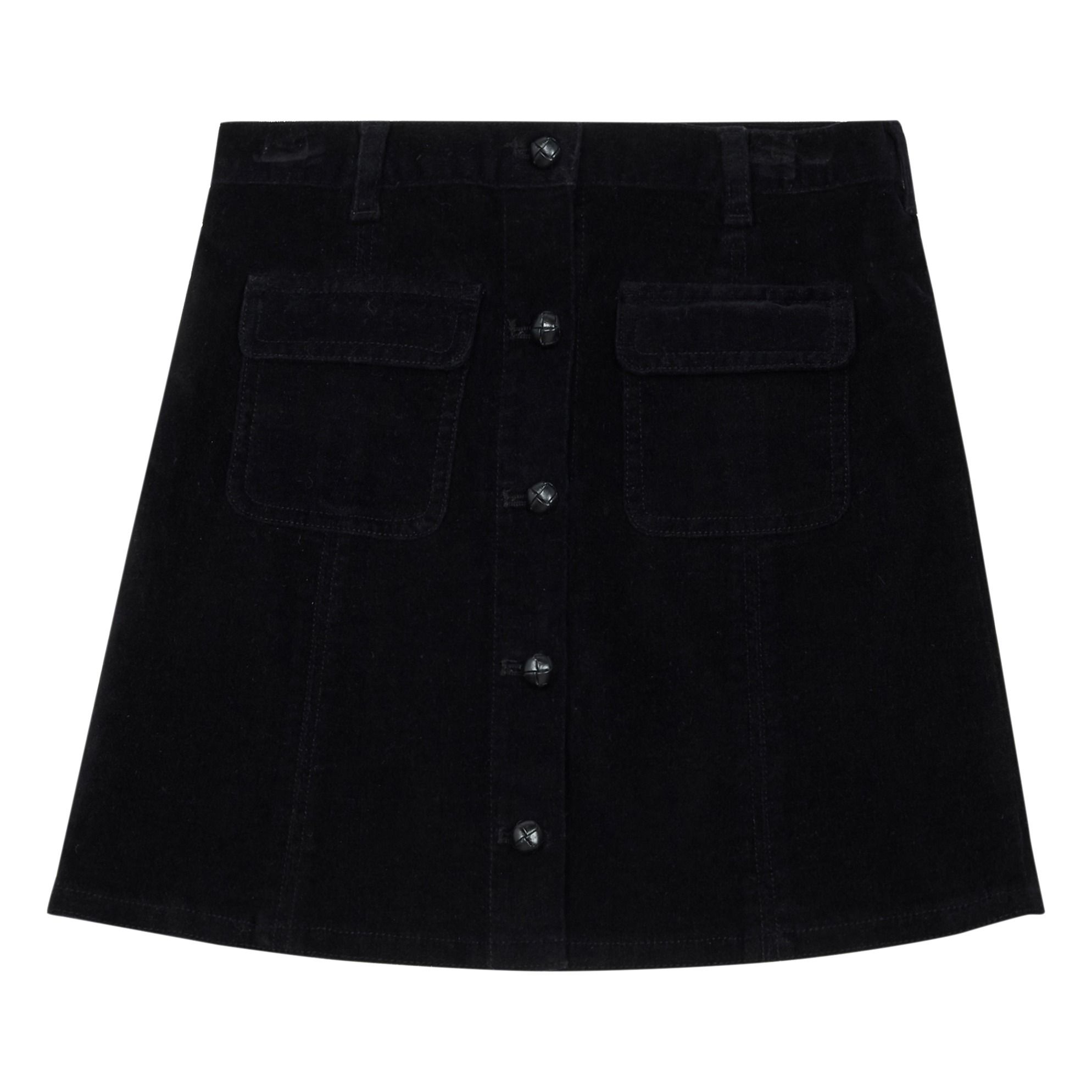 velvet button skirt