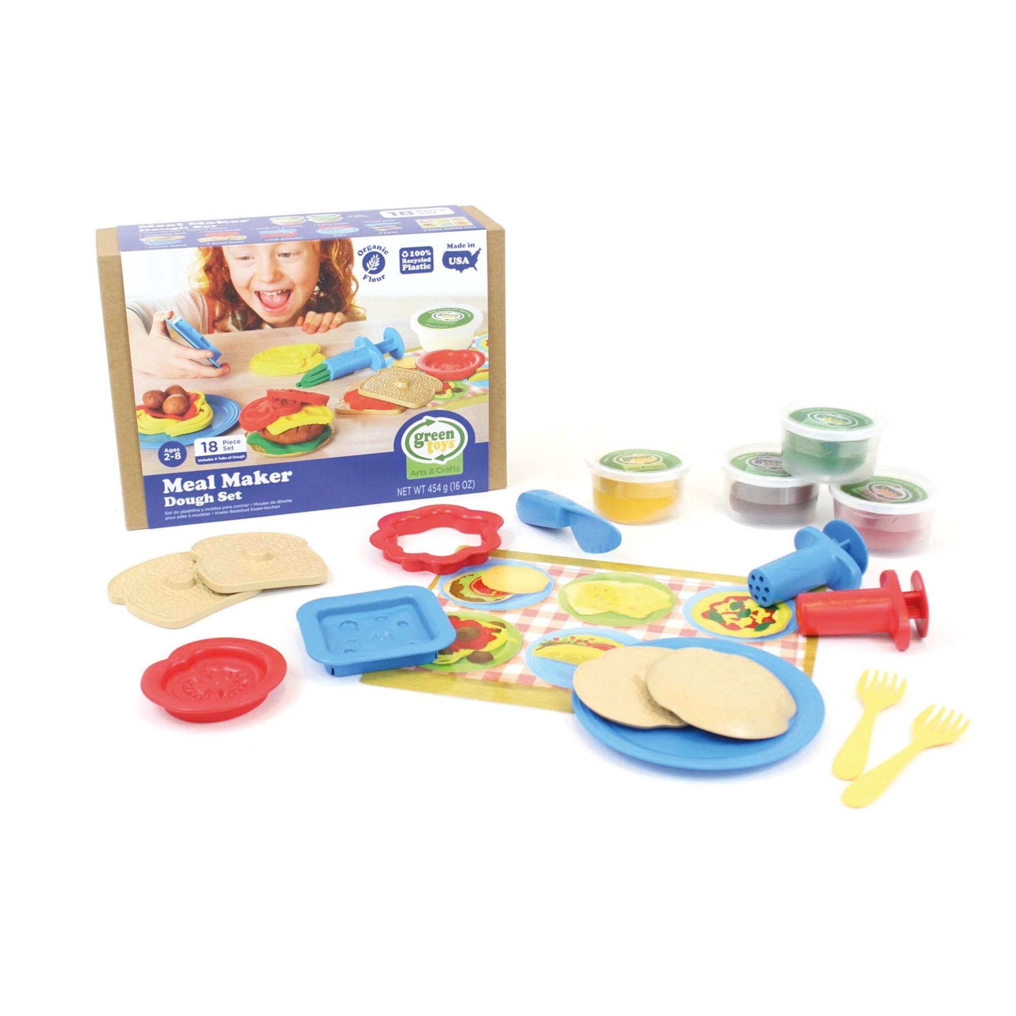 Green Toys - Kit de pâte à modeler bio Fast-food - Multicolore