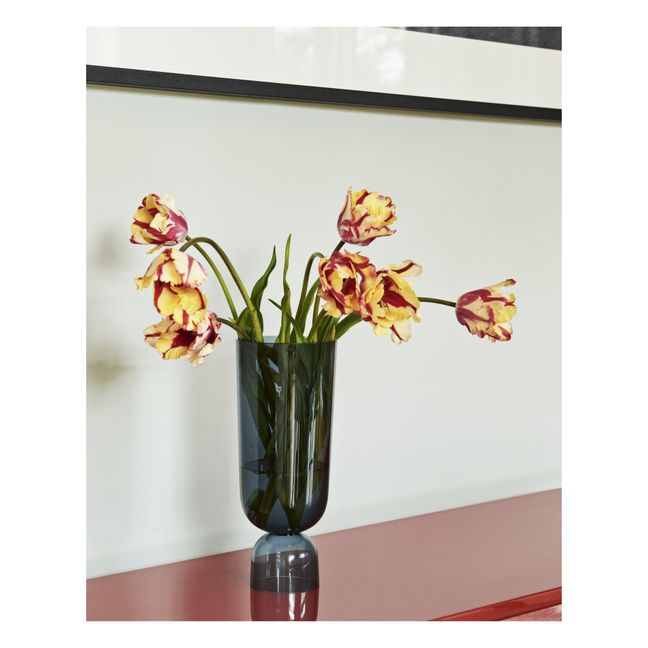 Vase Bottoms Up en verre | Bleu marine