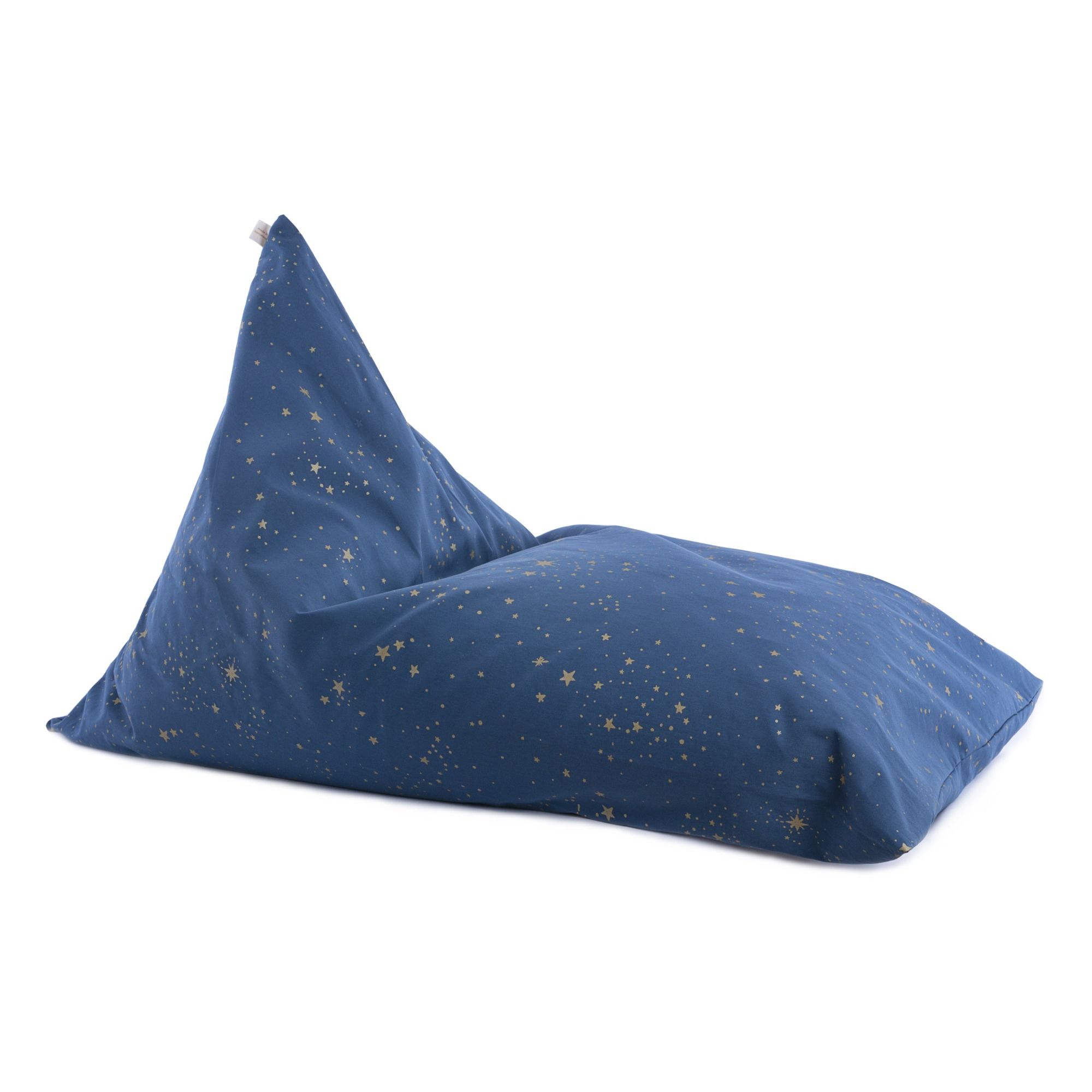 Nobodinoz - Pouf long Essaouira en coton bio - Bleu nuit