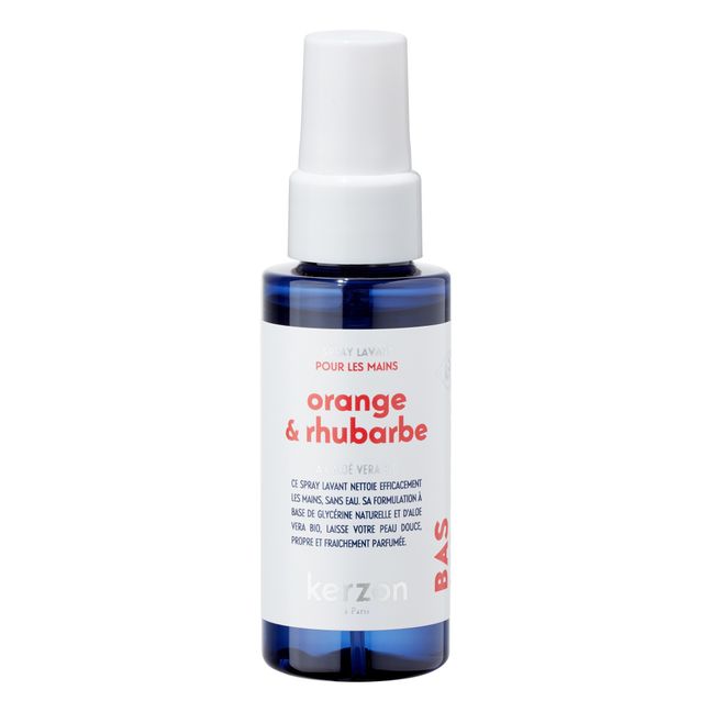 Spray para limpiarse de naranja y ruibarbo