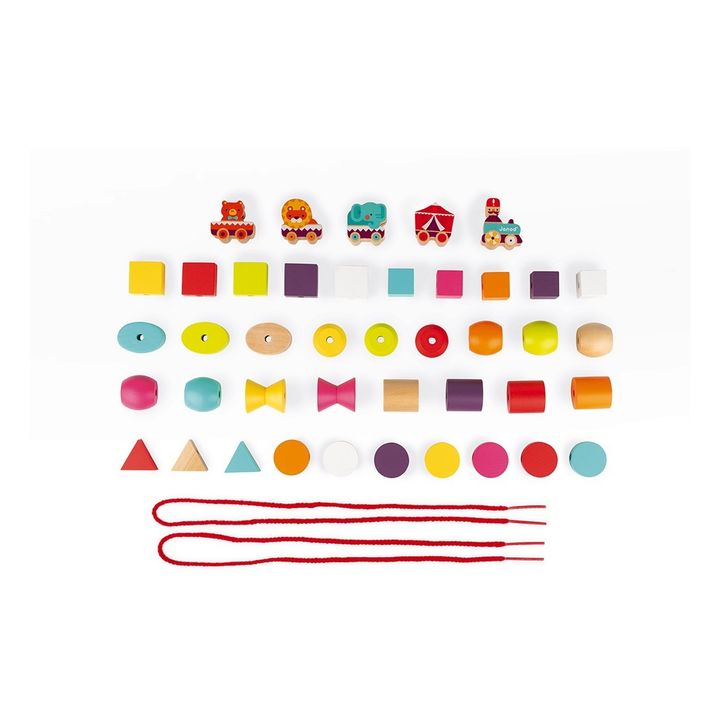 Stringable Circus-Themed Wooden Beads - Set of 42- Product image n°1