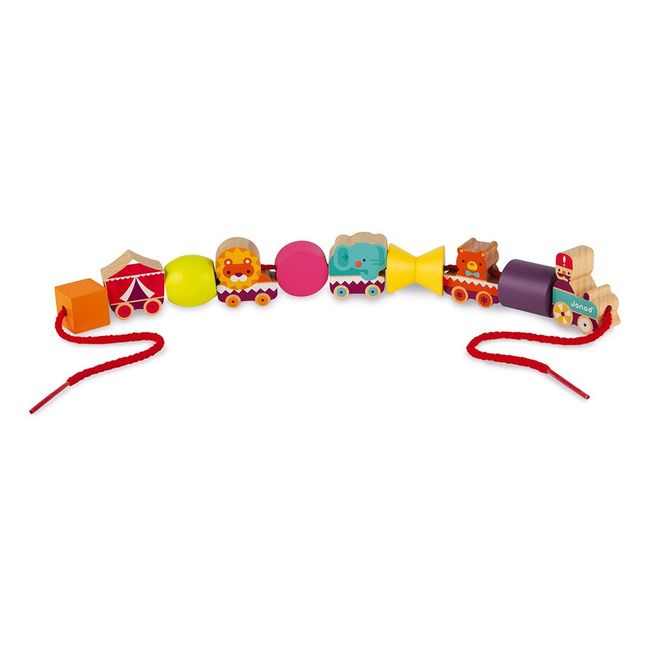 Stringable Circus-Themed Wooden Beads - Set of 42