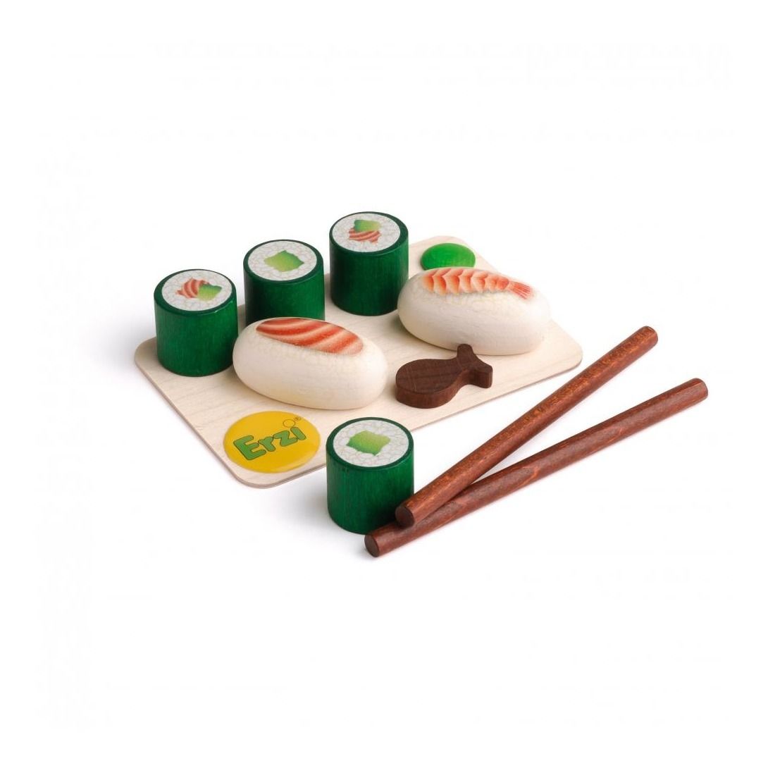 wooden sushi toy set