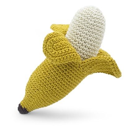 MyuM - Hochet banane en crochet - Jaune