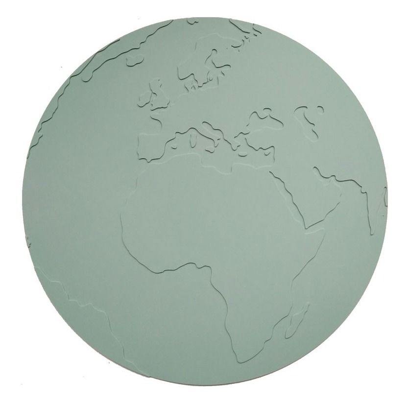 KG Design - Set de table Planète Terre en silicone - Gris vert