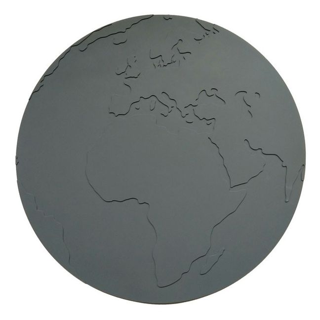Tischset Planet Erde aus Silikon Dunkelgrau