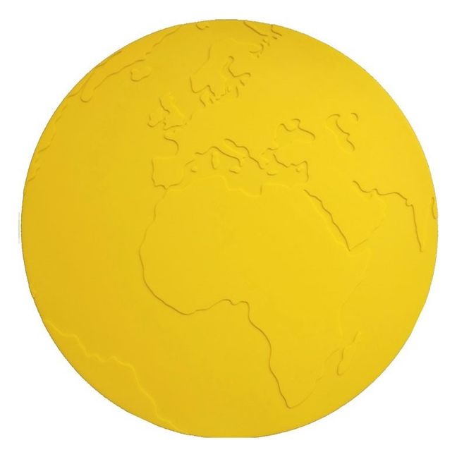 Tischset Planet Erde aus Silikon | Gelb
