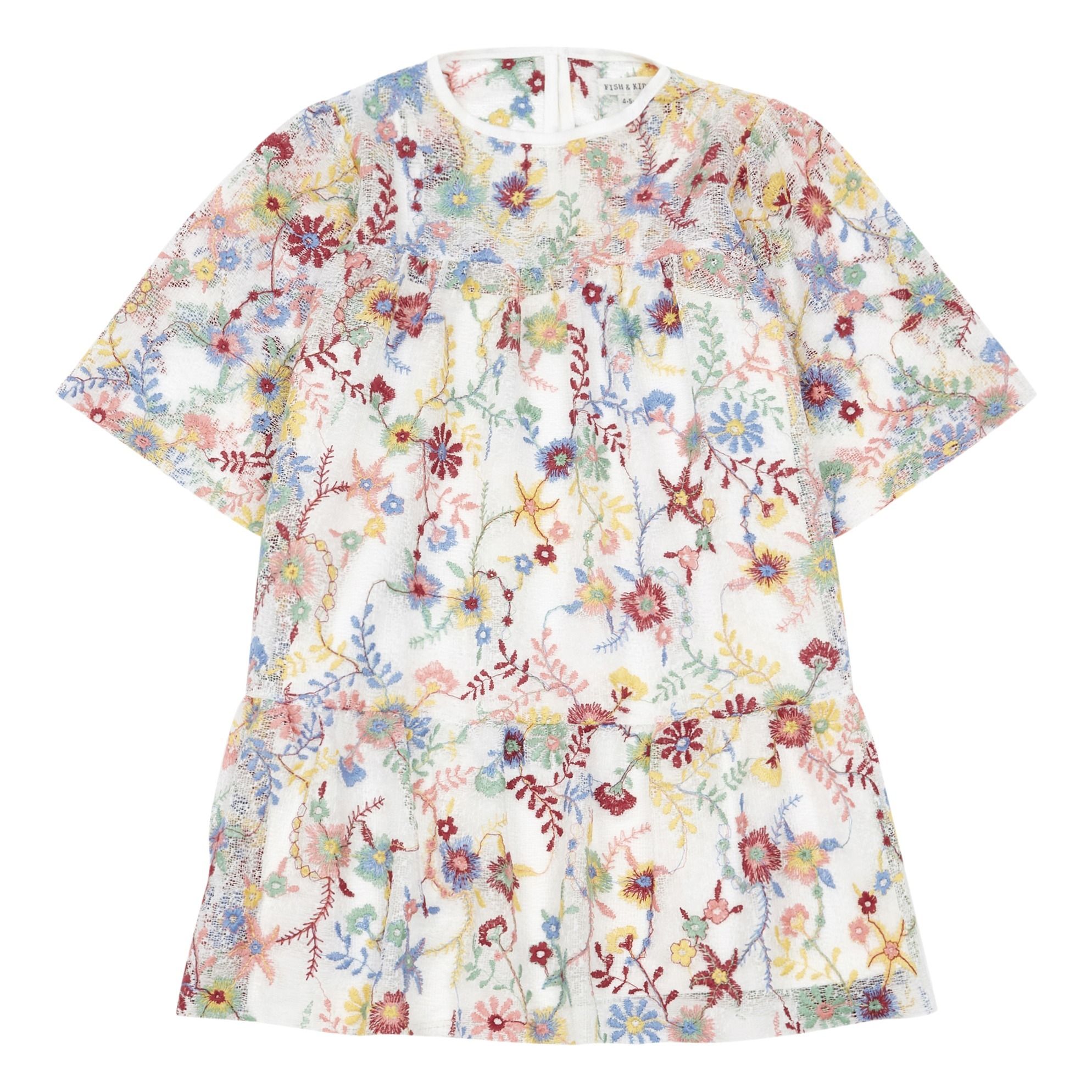 Fish&Kids - Robe Fleurs Brodées - Fille - Ecru