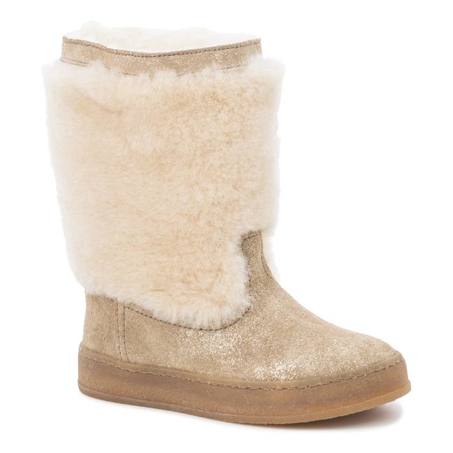 Blitz Cover Furry Boots Taupe brown