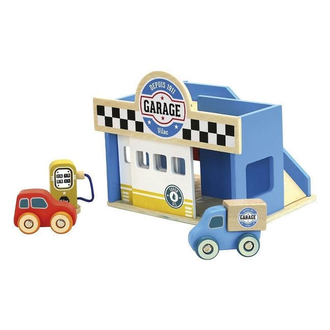 Vilacity Wooden Car Garage Toy Blue