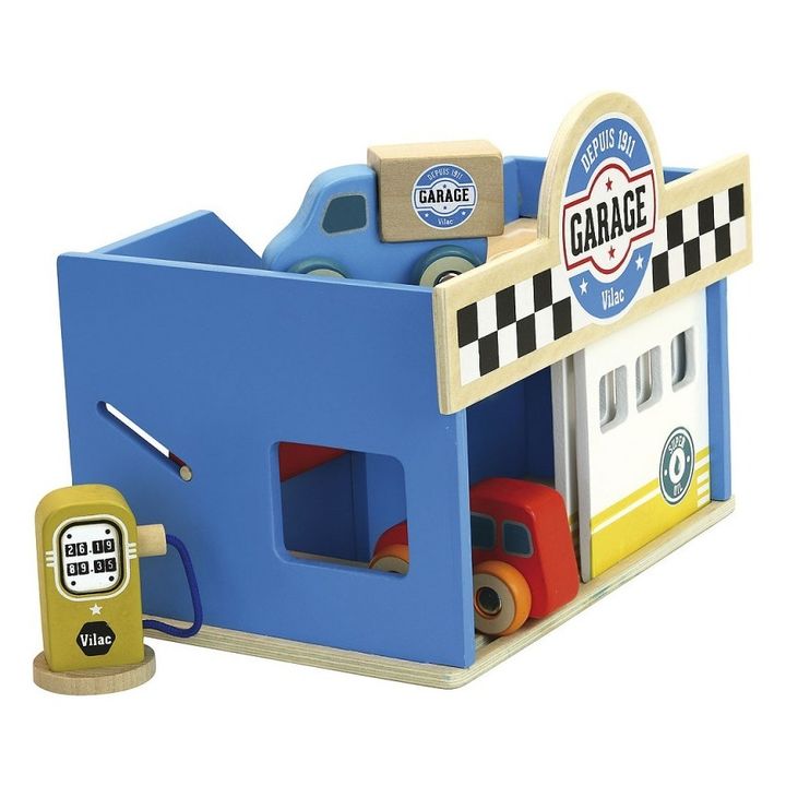Vilacity Wooden Car Garage Toy Blue- Product image n°2