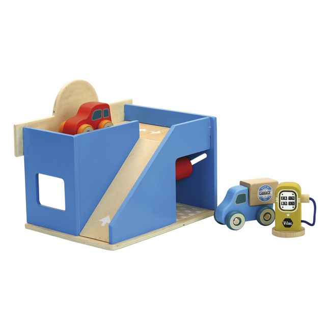Vilacity Wooden Car Garage Toy | Blue