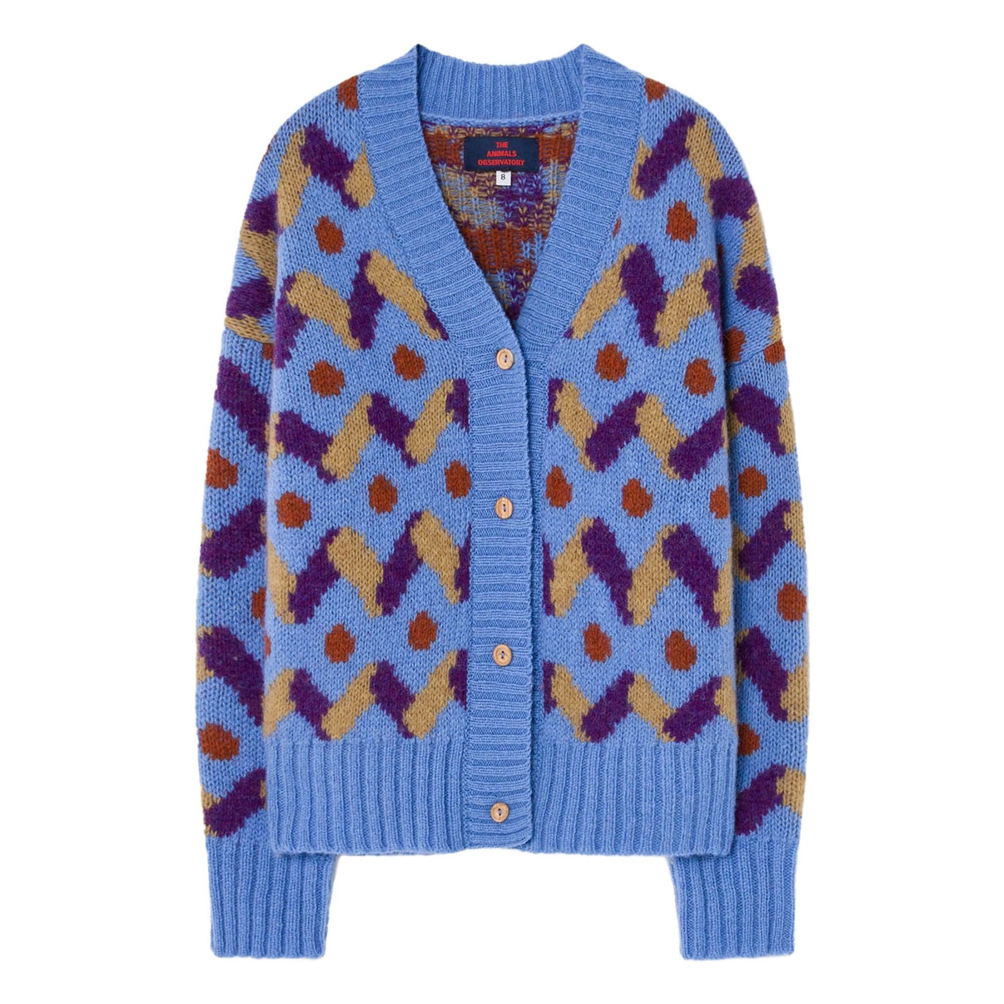 The Animals Observatory - Cardigan Multicolor Racoon - Fille - Bleu ciel