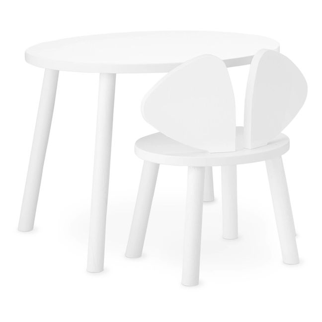 Mouse stool in oak White