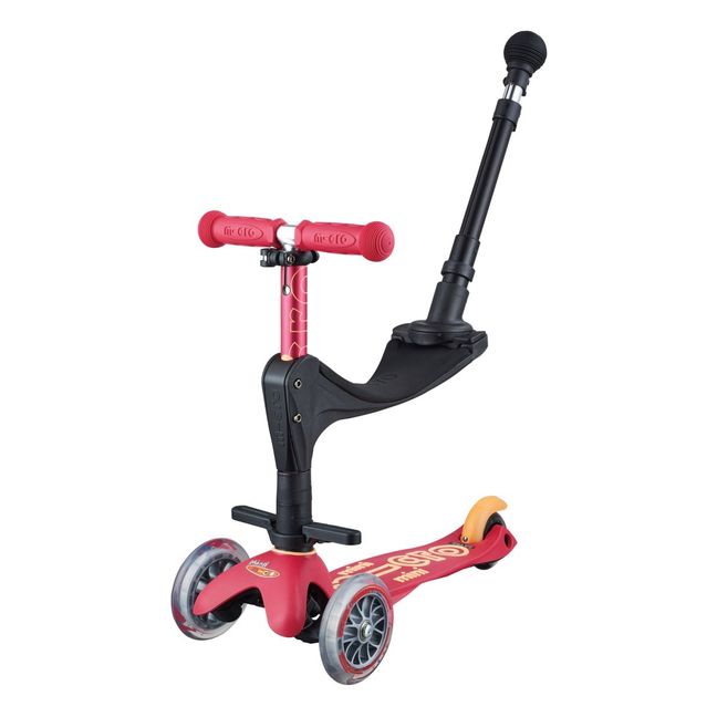 Mini Micro 3 in 1 Deluxe Plus Scooter | Raspberry red