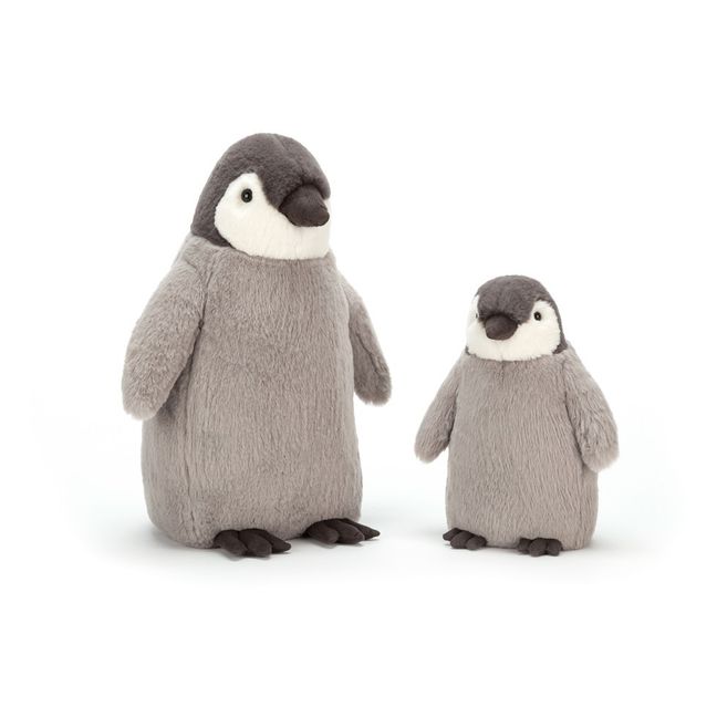 Peluche pingouin Percy 16 cm | Gris