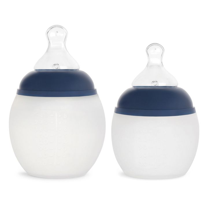 Biberón de silicona médica y tetina fisiológica | Azul Marino- Imagen del producto n°4