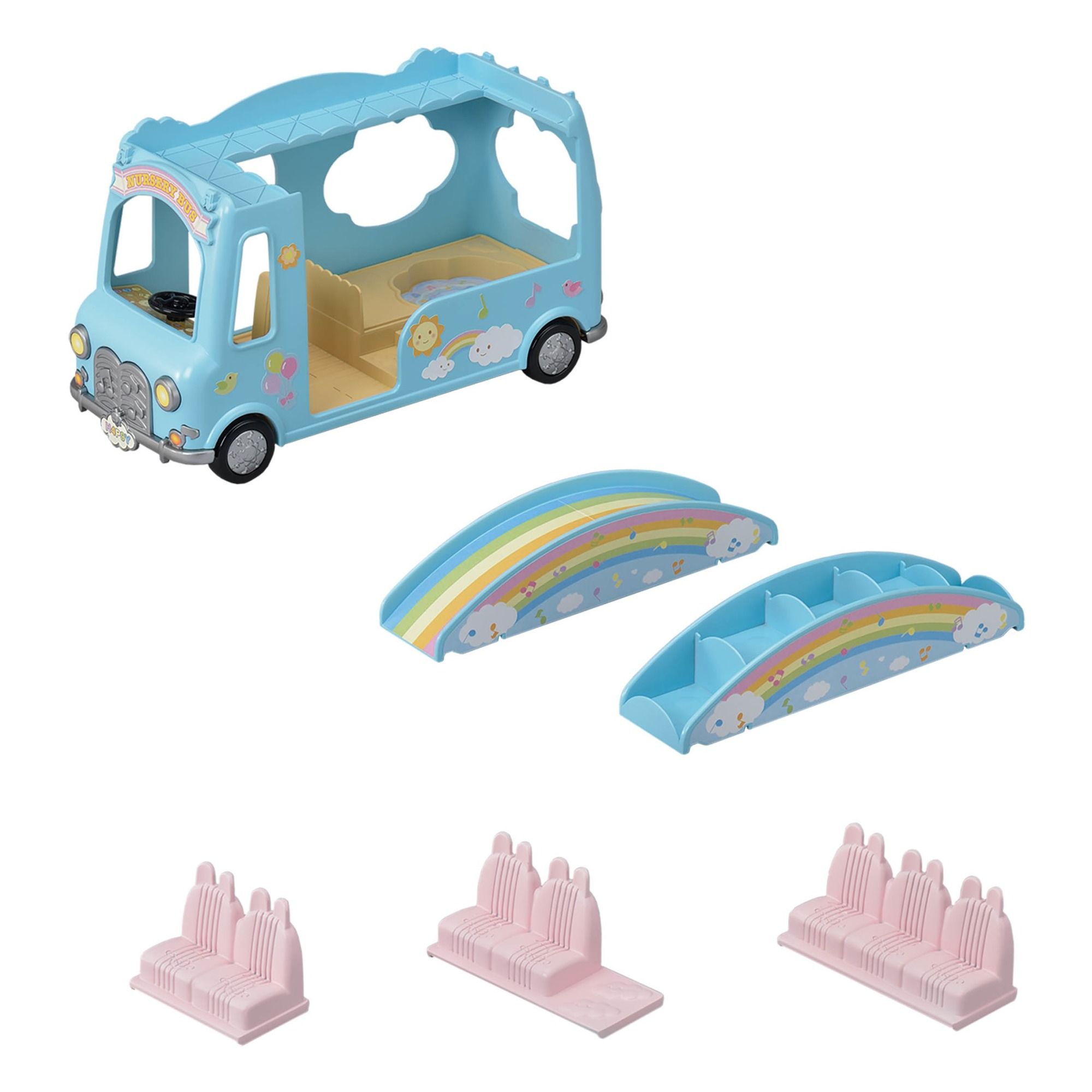 rainbow toy bus