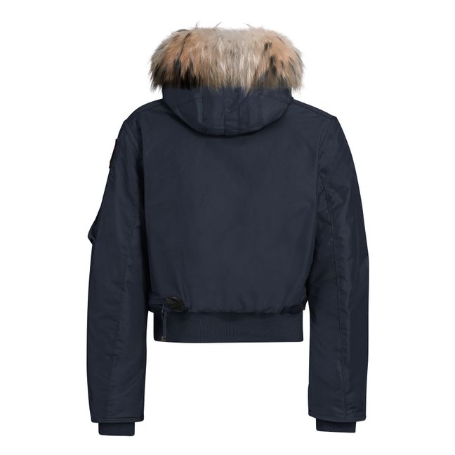 Faux Fur Hooded Gobi Girl Bomber Jacket | Navy blue