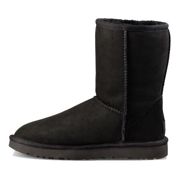 Classic Short II Fur Lined Suede Boots Black
