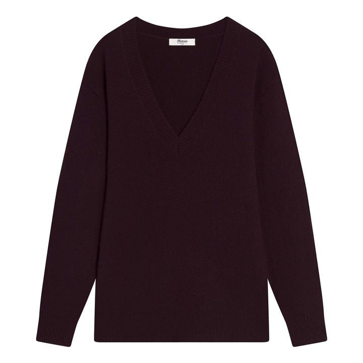 aubergine v neck jumper