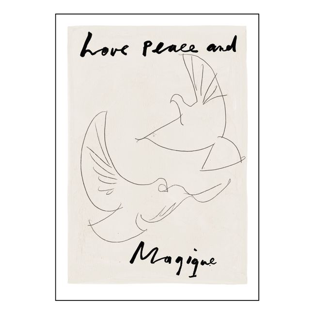 Postal y sobre «Love Peace and Magique»