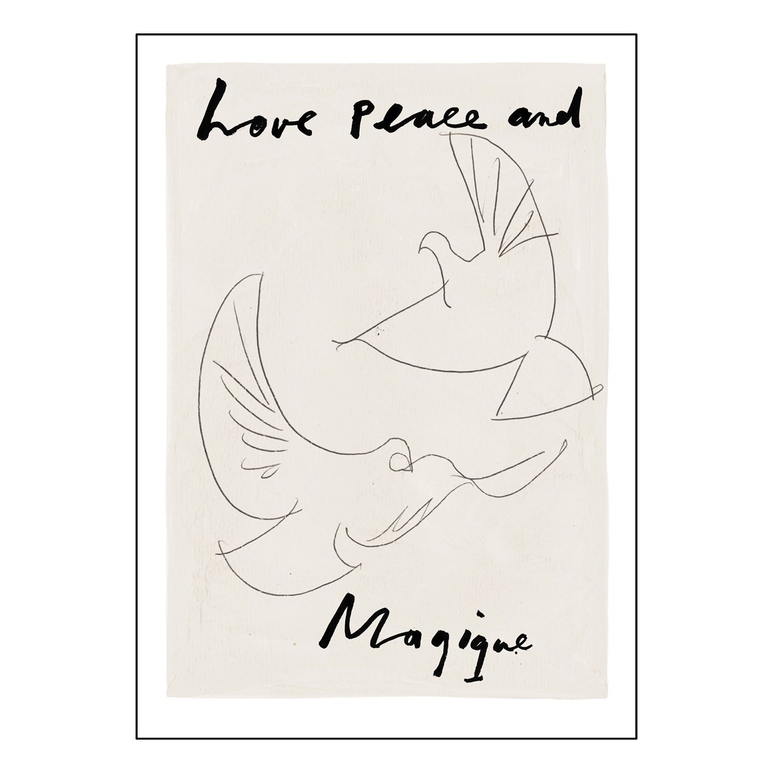 Hôtel Magique - Carte et enveloppe Love Peace and Magique - Multicolore