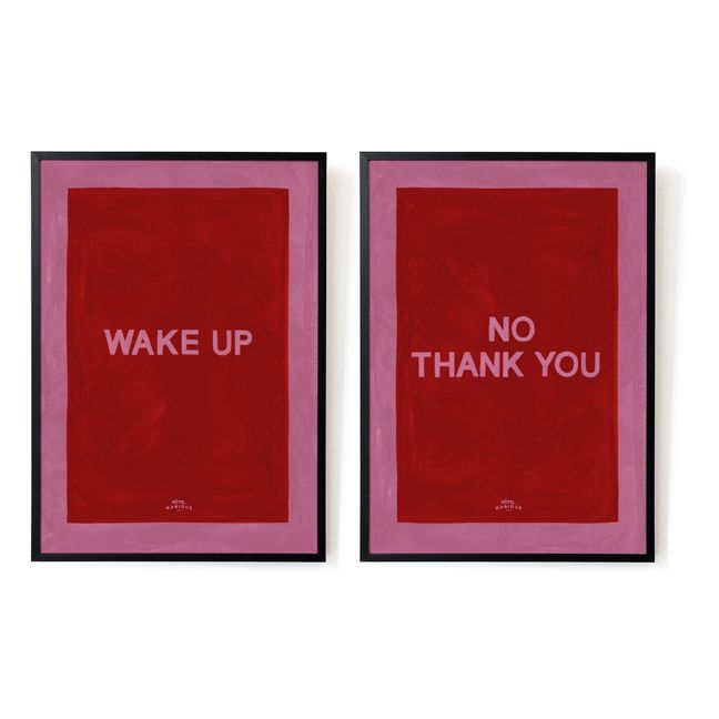 Affiches A4 Wake up - No, Thank you Rouge