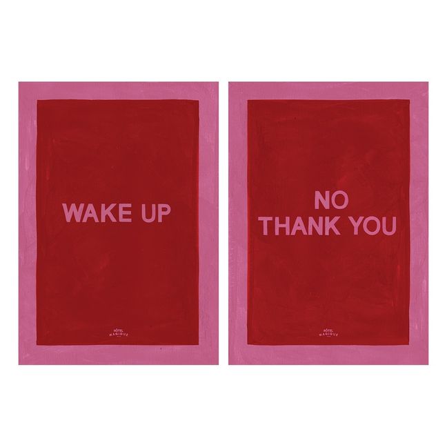 Pósteres A4 «Wake up» - «No, thank you» | Rojo