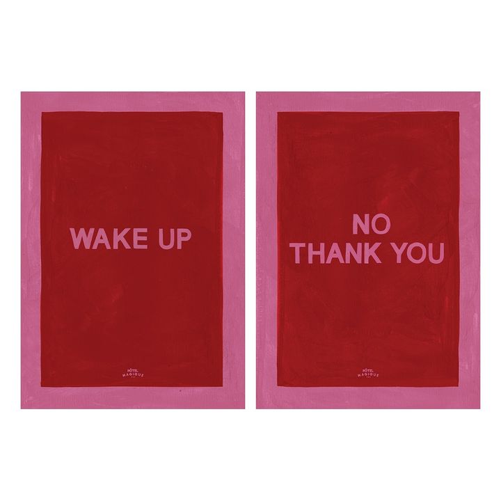Poster A4 Wake up - No, Thank you Rot- Produktbild Nr. 2