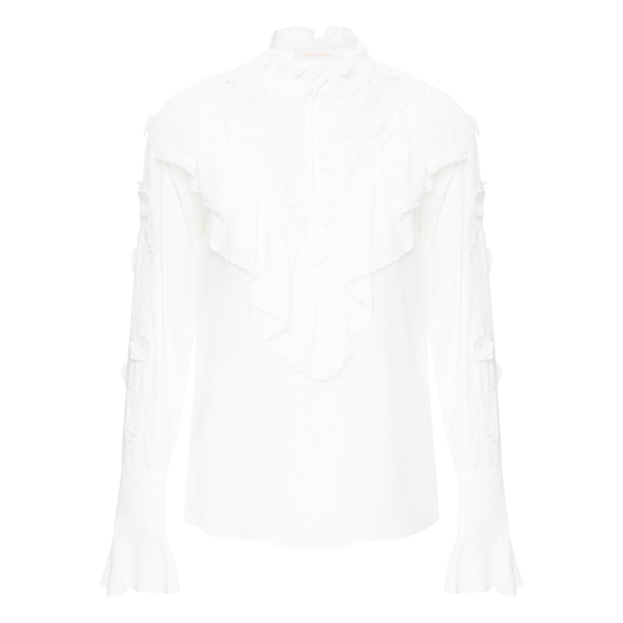 See by Chloé - Blouse Broderies et Volants - Femme - Blanc