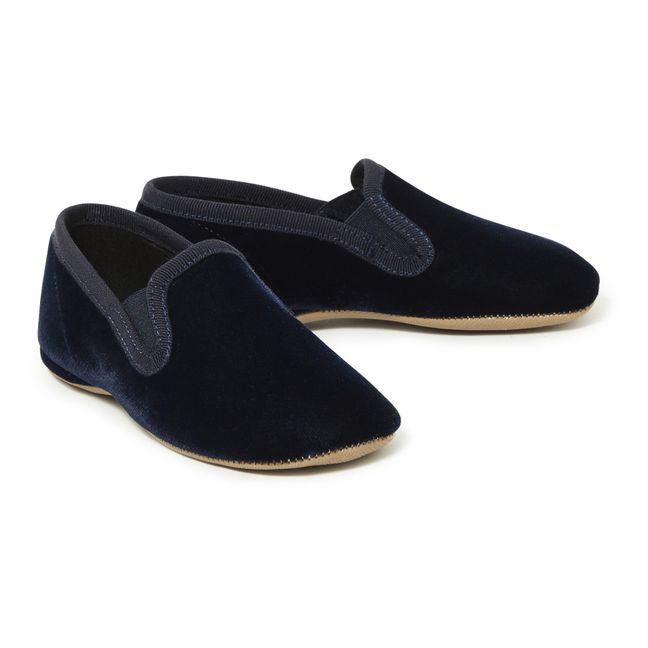 Zapatos de Terciopelo Elásticas Azul Marino