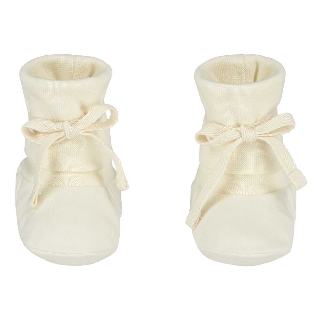 Gray Label - Chaussons Baby Ribbed Coton Bio - Fille - Blanc cassé