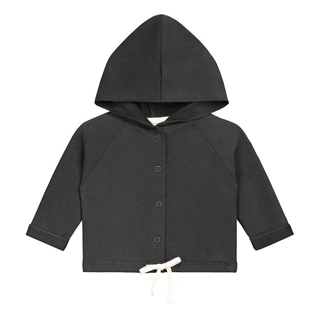 Cárdigan Hooded de algodón orgánico | Negro- Imagen del producto n°0