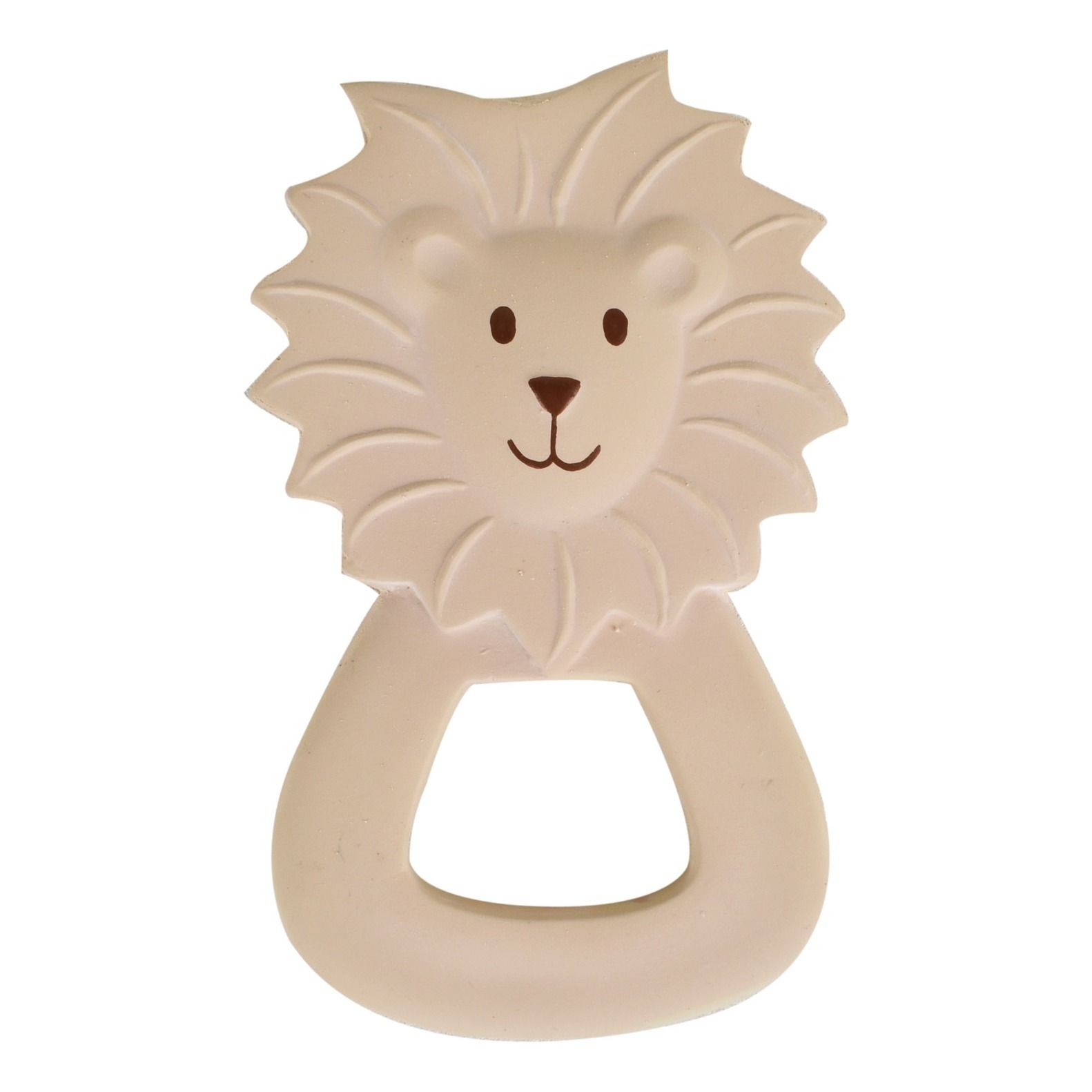 Tikiri - Anneau de dentition Lion en caoutchouc naturel - Beige