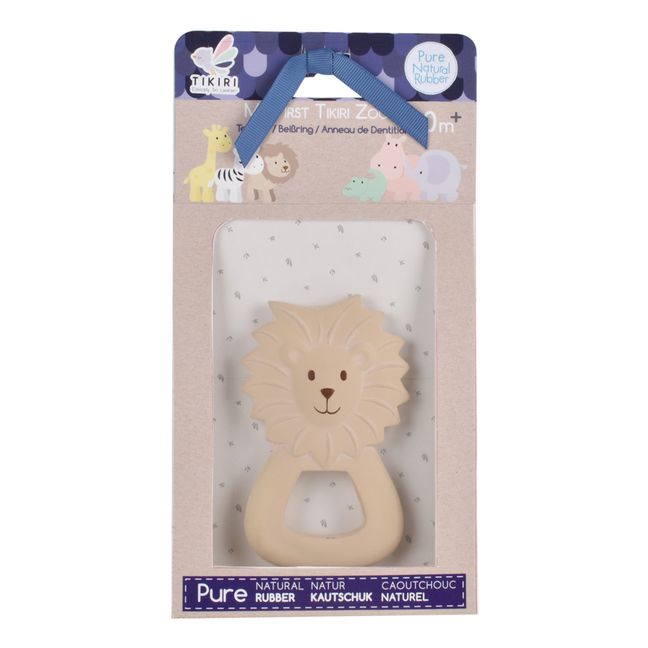 Lion Natural Rubber Teething Ring | Beige